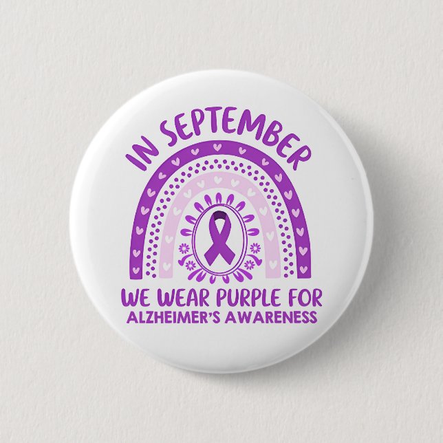 Bóton Redondo 5.08cm Alzheimer's Disease Awareness Purple Ribbon (Frente)