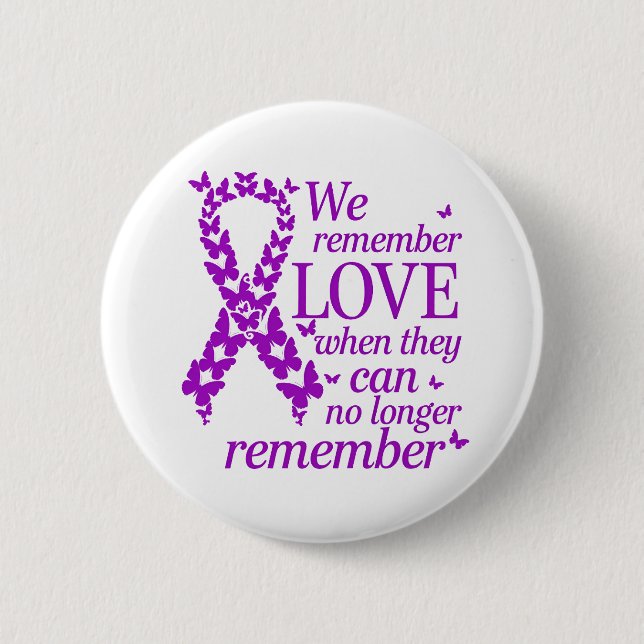 Bóton Redondo 5.08cm Alzheimer's Disease Awareness Purple Ribbon (Frente)