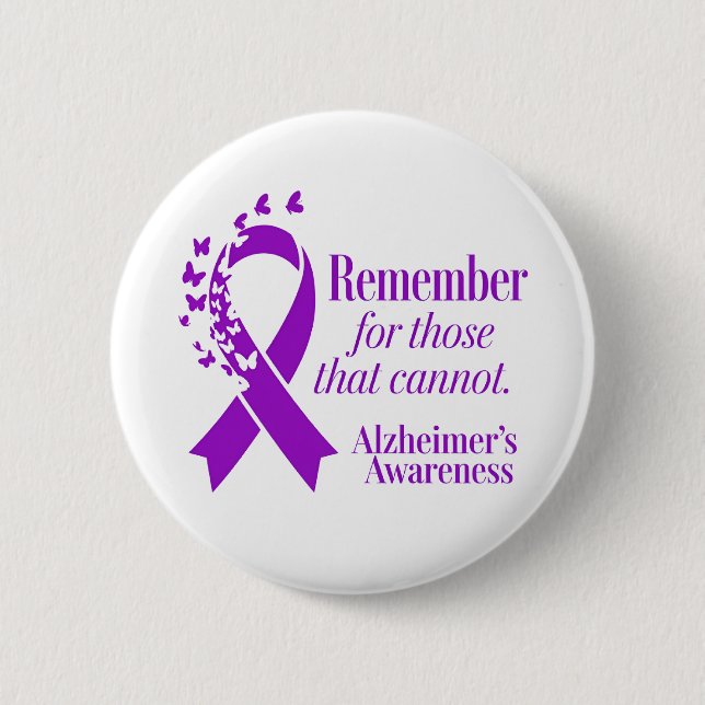 Bóton Redondo 5.08cm Alzheimer's Disease Awareness Purple Ribbon (Frente)