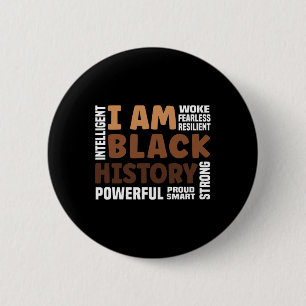 Bóton Redondo 5.08cm AM Black History Fortemente orgulhoso Mês da Histó