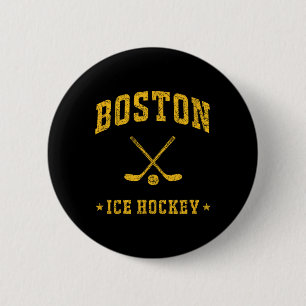 Bóton Redondo 5.08cm Amante de Hóquei no Gelo Vintage Gameday Boston Re