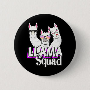Bóton Redondo 5.08cm Amante de os animais Llama Squad 80s Llama Cute