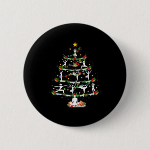 Bóton Redondo 5.08cm Amante de Yoga Iluminação de Natal Yoga Árvore de