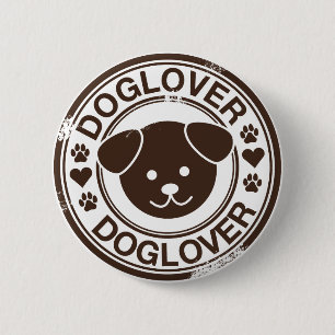Bóton Redondo 5.08cm Amante do cão com cara do filhote de cachorro