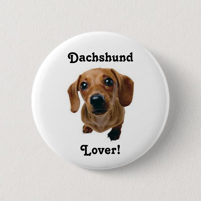 Bóton Redondo 5.08cm Amante do Dachshund! (Frente)