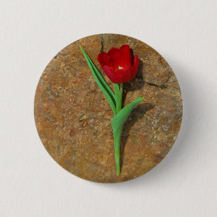 Bóton Redondo 5.08cm amarelo e Red Tulip