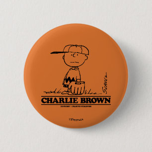 Bóton Redondo 5.08cm Amendoins   Charlie Brown Jogando Bola