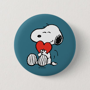 Bóton Redondo 5.08cm Amendoins DIA DE OS NAMORADOS Snoopy Heart Hug