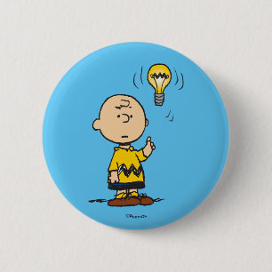 Bóton Redondo 5.08cm Amendoins Ideia da lâmpada de Charlie Brown