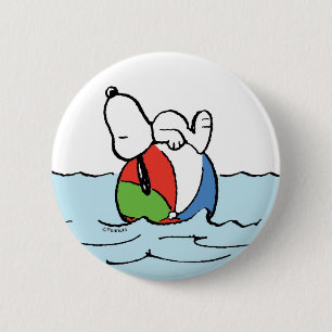 Bóton Redondo 5.08cm Amendoins Snoopy Beach Ball Beach