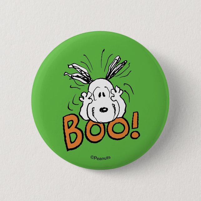 Bóton Redondo 5.08cm Amendoins | Snoopy Boo (Frente)