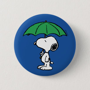 Bóton Redondo 5.08cm Amendoins Snoopy Green Umbrella