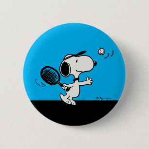 Bóton Redondo 5.08cm Amendoins Snoopy Plays Tênis