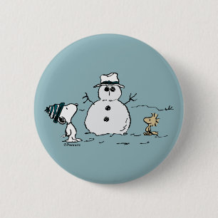 Bóton Redondo 5.08cm Amendoins Snoopy & Woodstock Construir Um Neve