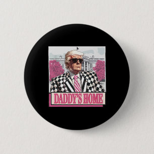 Bóton Redondo 5.08cm América de Volta Papai Está em Casa Funny Pink Don