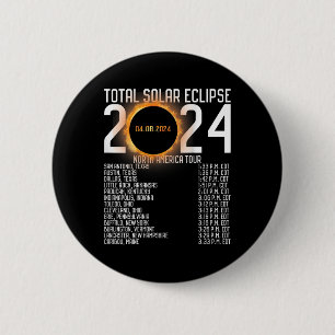 Bóton Redondo 5.08cm América Tour 2024 Totalidade no Eclipse Solar Tras