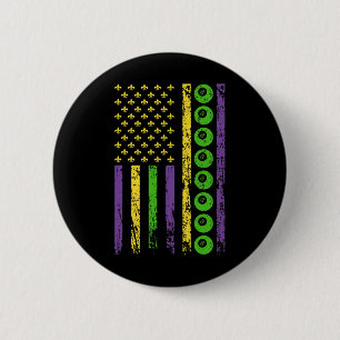 Bóton Redondo 5.08cm American Cue Sports Flag Billiards esportivo Mardi