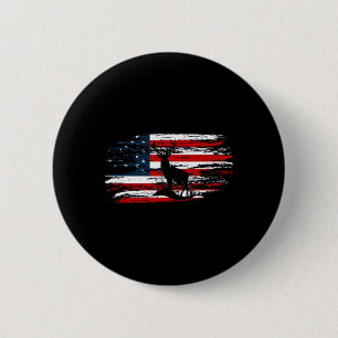 Bóton Redondo 5.08cm American Deer Hunter Patriotic Vintage U Flag Hun