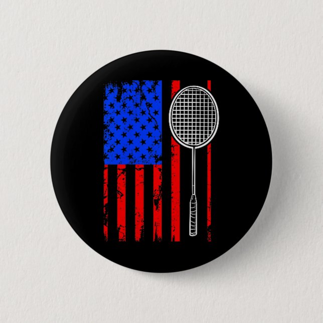Bóton Redondo 5.08cm American Flag Badminton  (Frente)