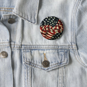 Bóton Redondo 5.08cm American Flag-Camouflage por Shirley Taylor