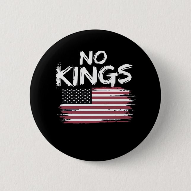 Bóton Redondo 5.08cm American Flag Upside Down Distress No Kings Long F (Frente)