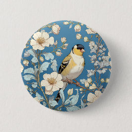 Bóton Redondo 5.08cm American Goldfinch William Morris Inspired