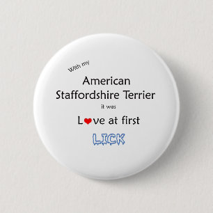 Bóton Redondo 5.08cm American Staffordshire Terrier Lick Design