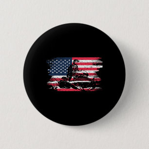 Bóton Redondo 5.08cm American Usa Flag Jet Ski Para Mulheres Homens