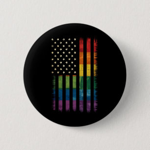Bóton Redondo 5.08cm American USA Flag Rainbow Prid Gay LGBTQ
