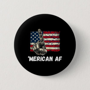 Bóton Redondo 5.08cm Americano Af Flag 4° de julho Patriótico Gif