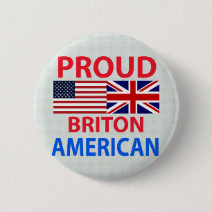 Bóton Redondo 5.08cm Americano orgulhoso de Britânico