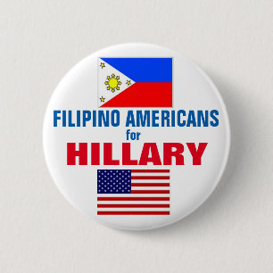 Bóton Redondo 5.08cm Americanos filipinos para Hillary 2016