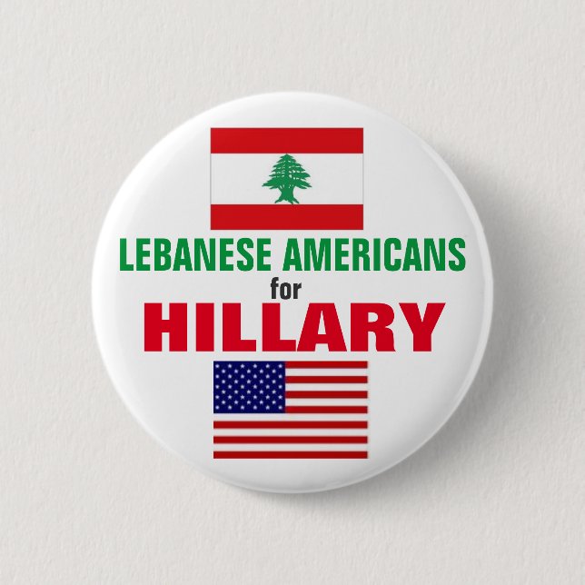 Bóton Redondo 5.08cm Americanos libaneses para Hillary 2016 (Frente)