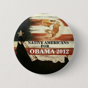 Bóton Redondo 5.08cm Americanos nativos para Obama 2012
