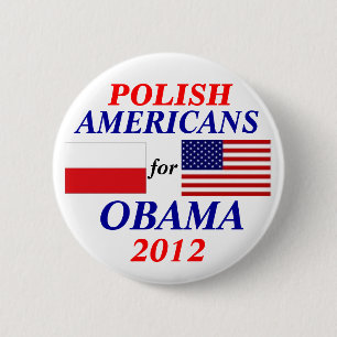 Bóton Redondo 5.08cm Americanos poloneses para Obama