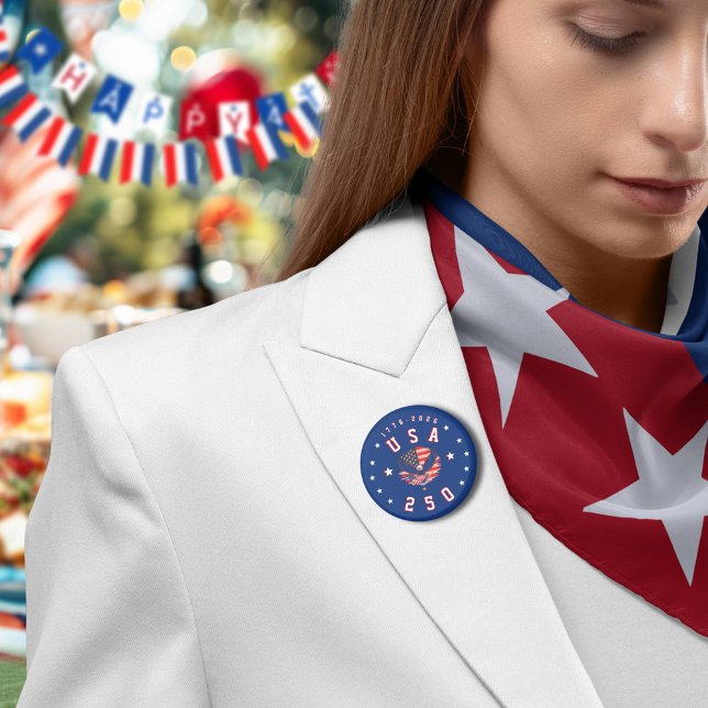Bóton Redondo 5.08cm America's 250th Anniversary USA 250 1776 2026 (Criador carregado)