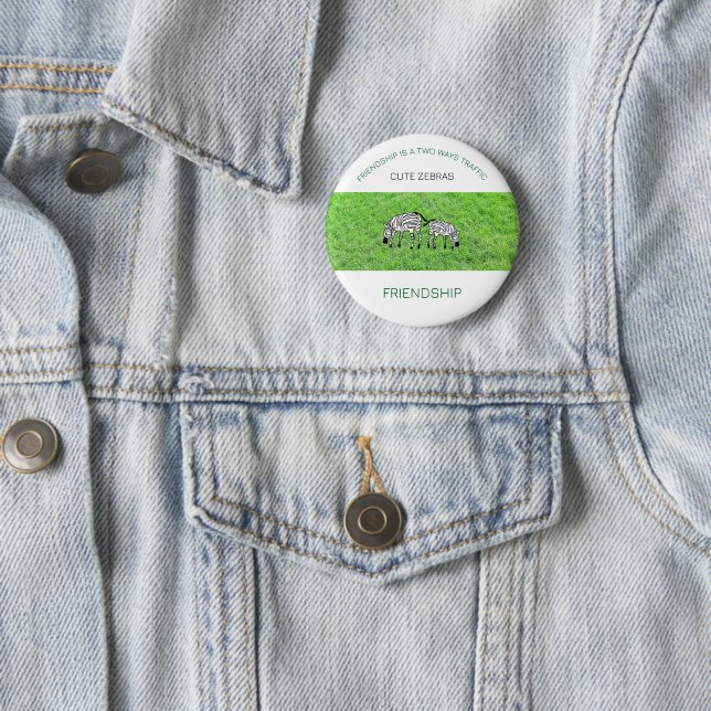 Bóton Redondo 5.08cm Amigo fantástico, Zebras bonitas e felizes (In Situ)