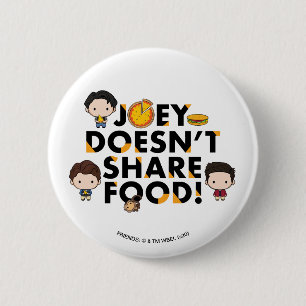 Bóton Redondo 5.08cm AMIGOS™ Joey não compartilha Comida Chibi