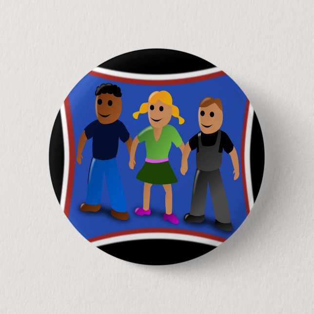 Bóton Redondo 5.08cm Amigos segurando as mãos - (Frente)