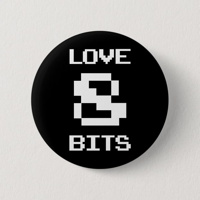 Bóton Redondo 5.08cm Amor 8 Bits (Frente)