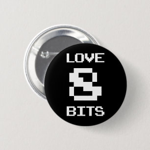 Bóton Redondo 5.08cm Amor 8 Bits