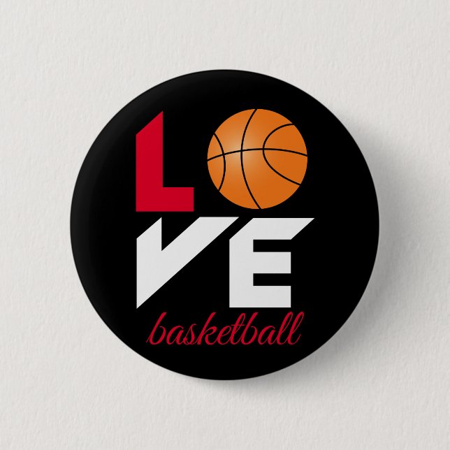 Bóton Redondo 5.08cm Amor ao basquete (Frente)