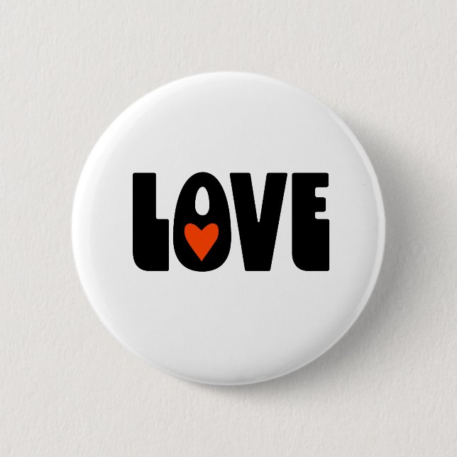 Bóton Redondo 5.08cm AMOR de coração. (Frente)