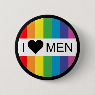Bóton Redondo 5.08cm amor do arco-íris. mim homens do coração