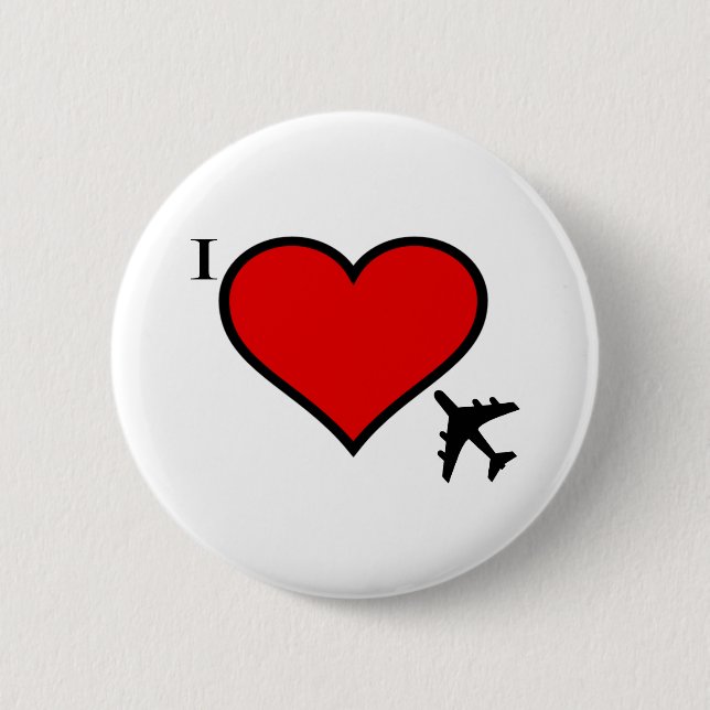 Bóton Redondo 5.08cm Amor do avião (Frente)