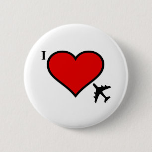 Bóton Redondo 5.08cm Amor do avião