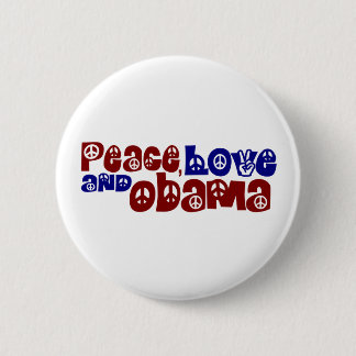Bóton Redondo 5.08cm Amor e Obama da paz
