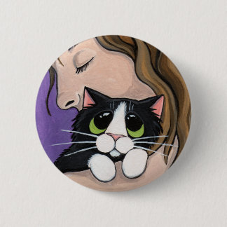 Bóton Redondo 5.08cm Amor infinito - botão da arte do gato