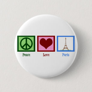 Bóton Redondo 5.08cm Amor Paris da paz