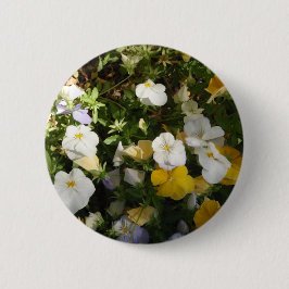 Bóton Redondo 5.08cm Amor-Perfeito Branco e Amarelo